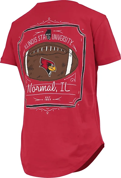 Three Square Women's Illinois State University Irvine Framed Football Graphic T-shirt