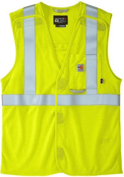 Carhartt Men's Flame Resistant High Visibility Mesh Class2 Vest