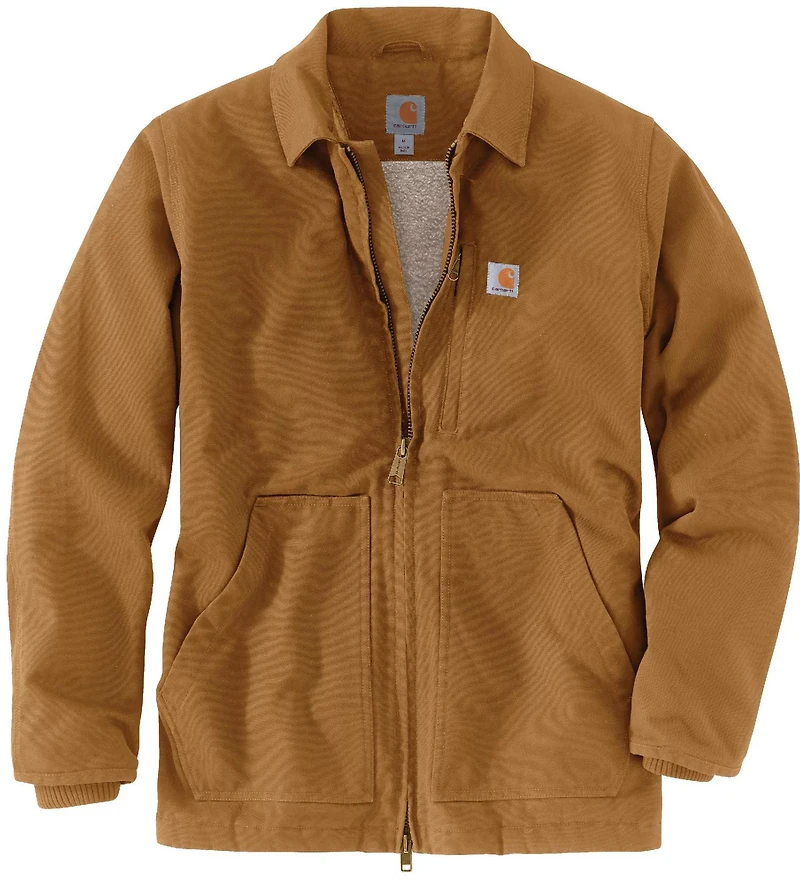 Carhartt Men's Loose Fit Washed Duck Sherpa-Lined Coat
