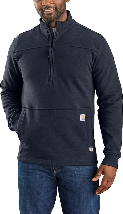 Carhartt Men's Flame-Resistant Relaxed Fit Rain Defender Force Mock Neck Fleece Pullover