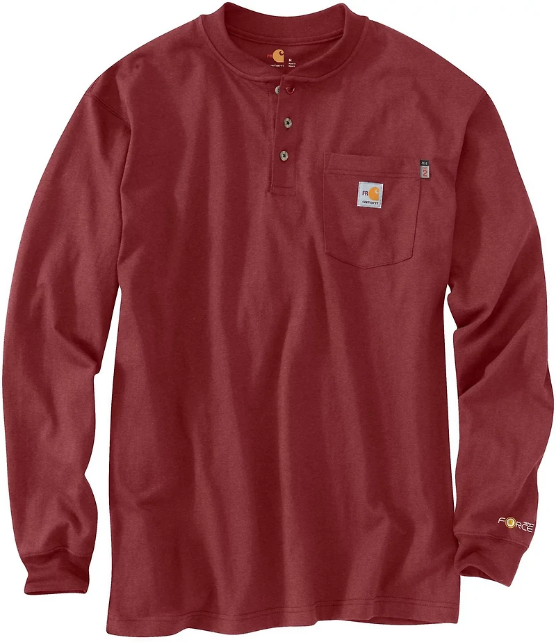 Carhartt Men's Flame-Resistant Force Cotton Long Sleeve Henley