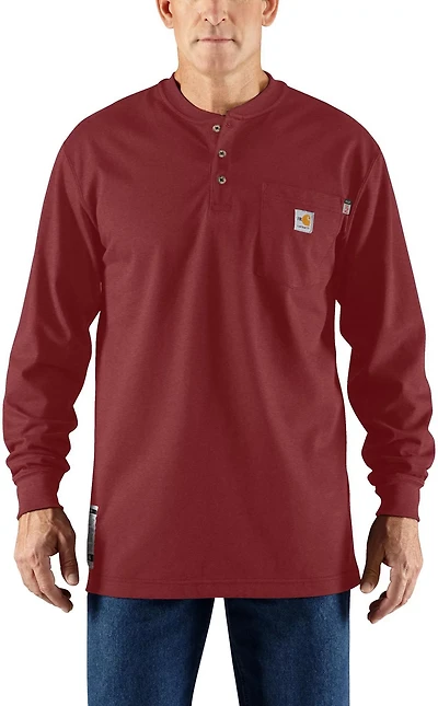 Carhartt Men's Flame-Resistant Force Cotton Long Sleeve Henley