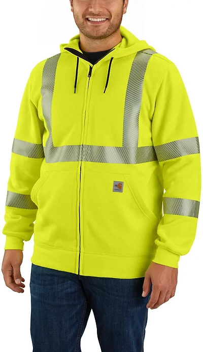 Carhartt Men's Flame Resistant High Visibility Loose Fit Midweight Force Class3 Fleece Sweatshirt