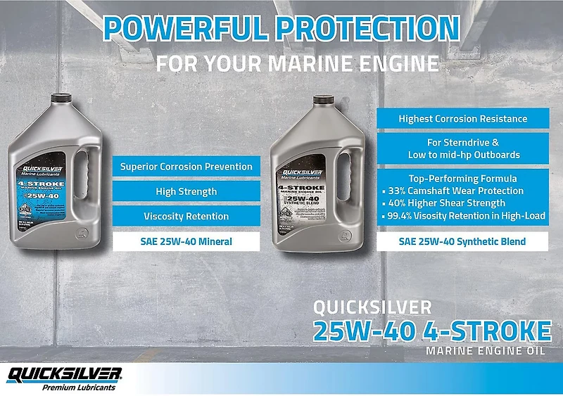 Quicksilver 25W40 1 gal 4-Stroke FCW Marine Oil