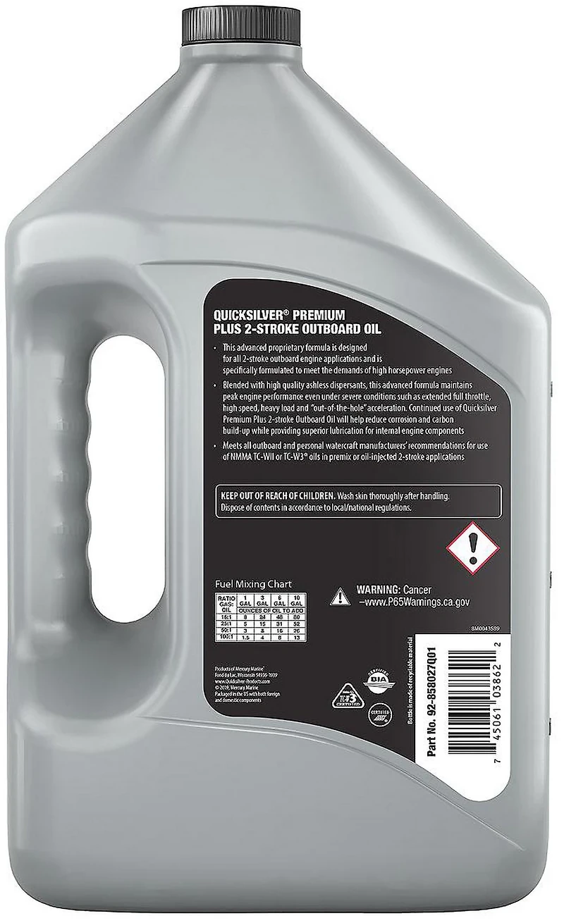 Quicksilver 1 gal Premium Plus TCW3 2-Stroke Oil