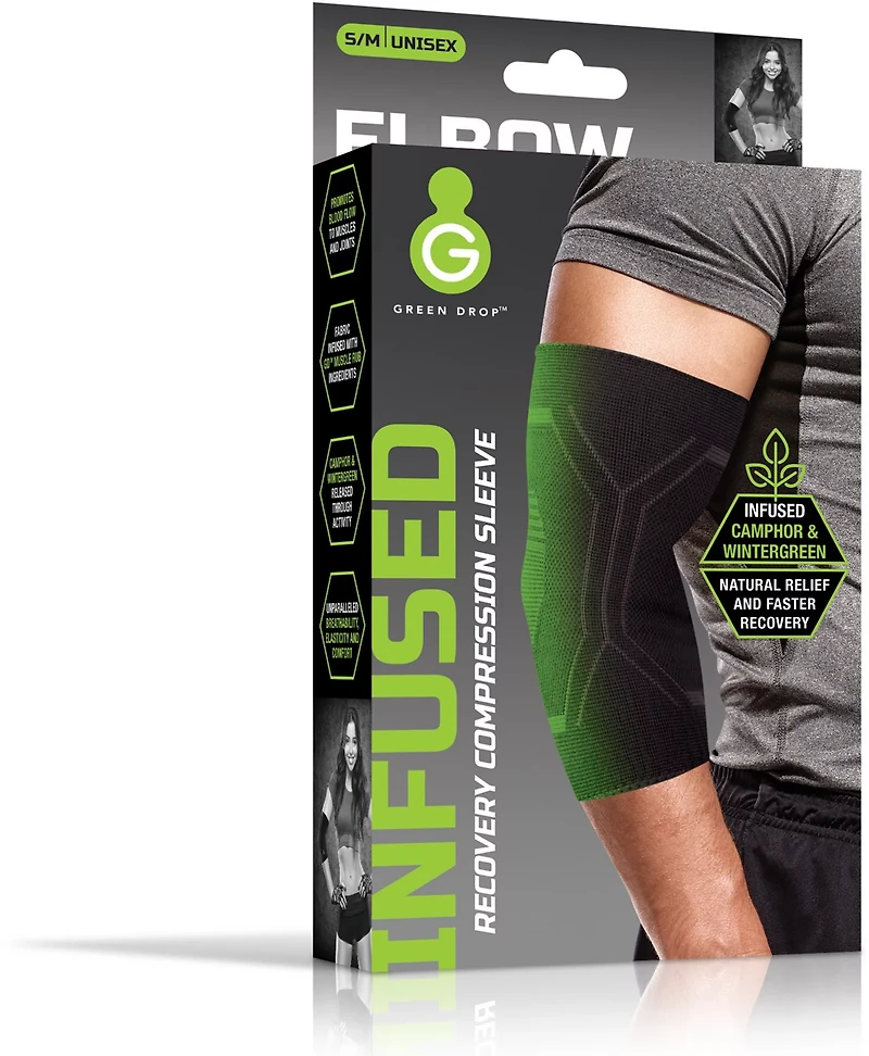Green Drop Compression Elbow Sleeve