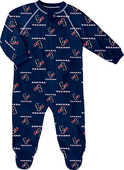 Outerstuff Infants' Houston Texans Replen Raglan Zip-Up Coveralls