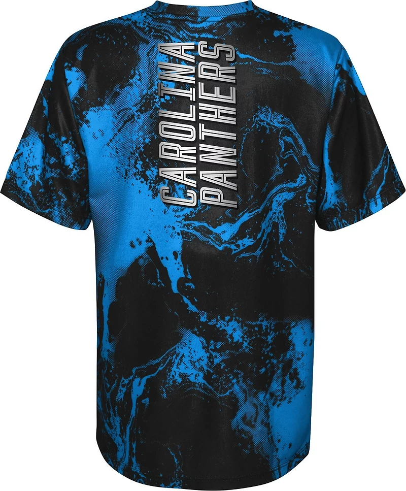 Outerstuff Boys' 8-20 Carolina Panthers the Mix Poly Dri-Tek Short Sleeve T-shirt