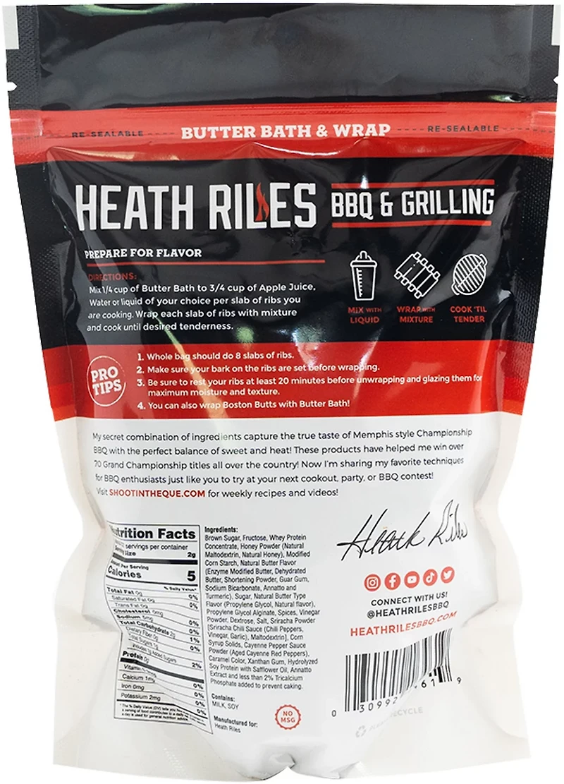 Heath Riles BBQ Butter Bath and Wrap 16 oz Bag