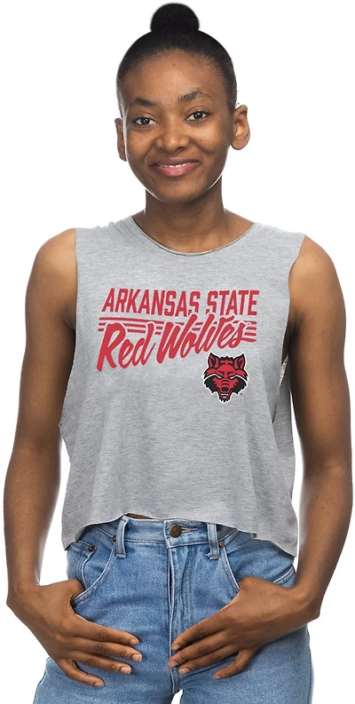 ZooZatz Women's Arkansas State University Crop Muscle Tank Top