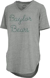 Three Square Women's Baylor University Knobi Stardust Chain Puff V-neck T-shirt