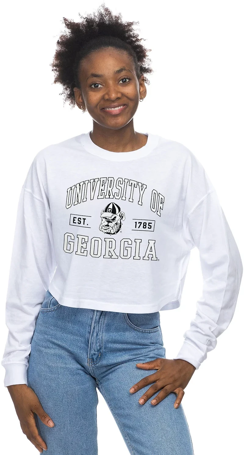 ZooZatz Women's University of Georgia Crop Long Sleeve T-shirt