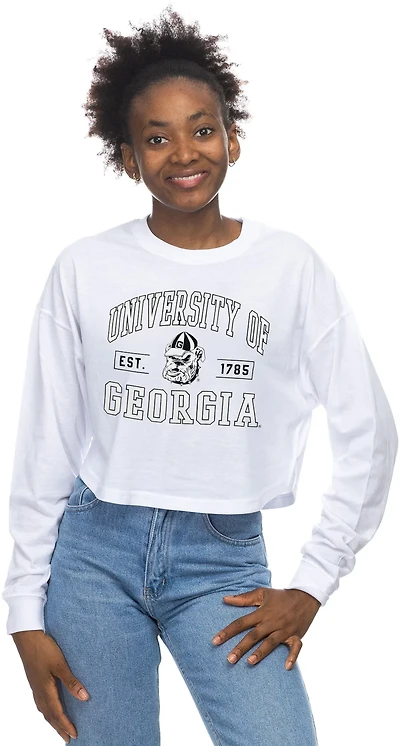 ZooZatz Women's University of Georgia Crop Long Sleeve T-shirt
