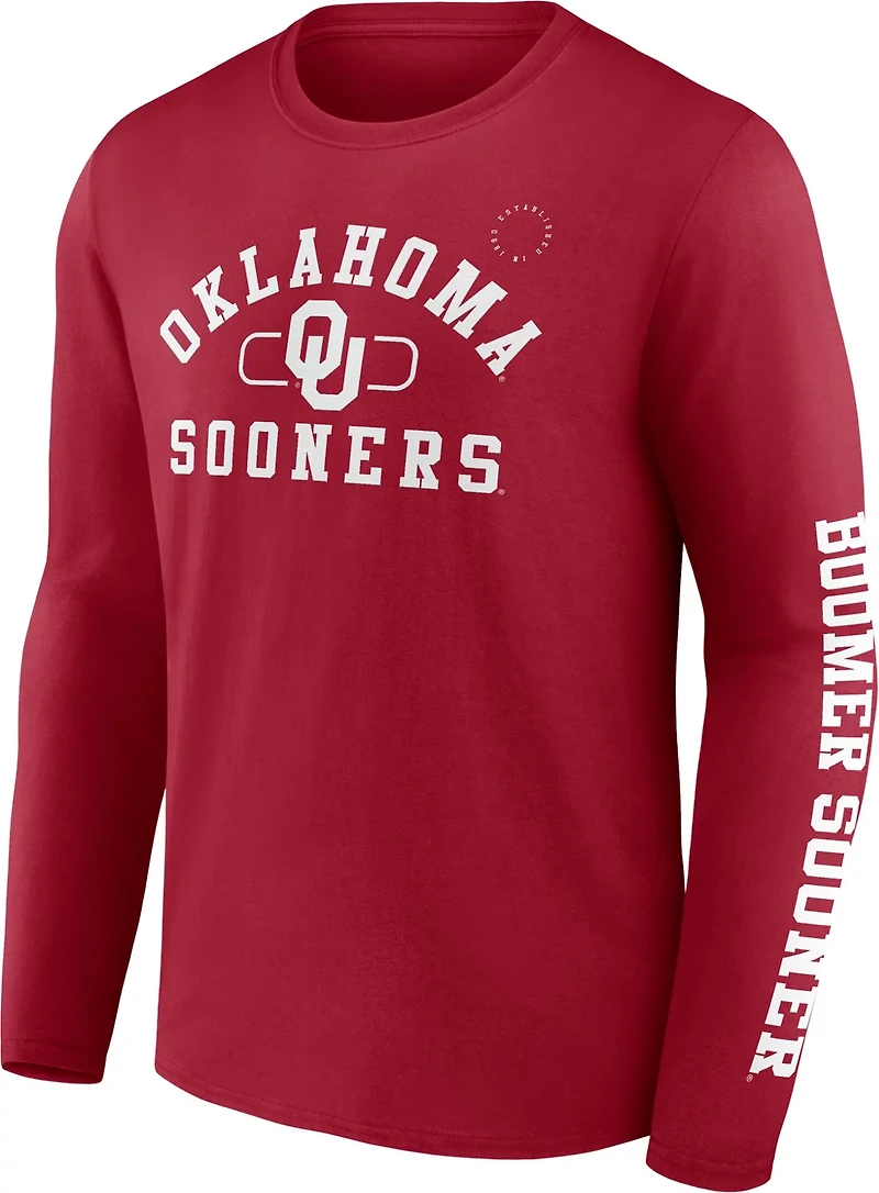 Fanatics Men's University of Oklahoma Fundamentals Modern Arch Long Sleeve T-shirt