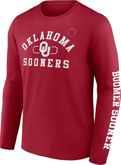 Fanatics Men's University of Oklahoma Fundamentals Modern Arch Long Sleeve T-shirt
