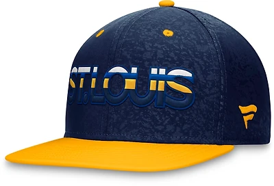 Fanatics Men's St. Louis Blues Authentic Pro Rink Debossed Flat Brim Snapback Hat