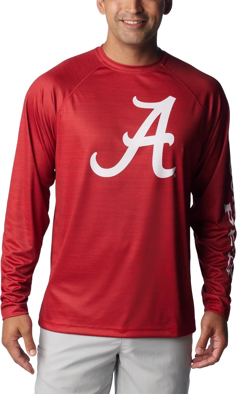 Columbia Sportswear Men's University of Alabama PFG Terminal Tackle Heather Long Sleeve Shirt