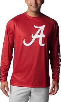 Columbia Sportswear Men's University of Alabama PFG Terminal Tackle Heather Long Sleeve Shirt