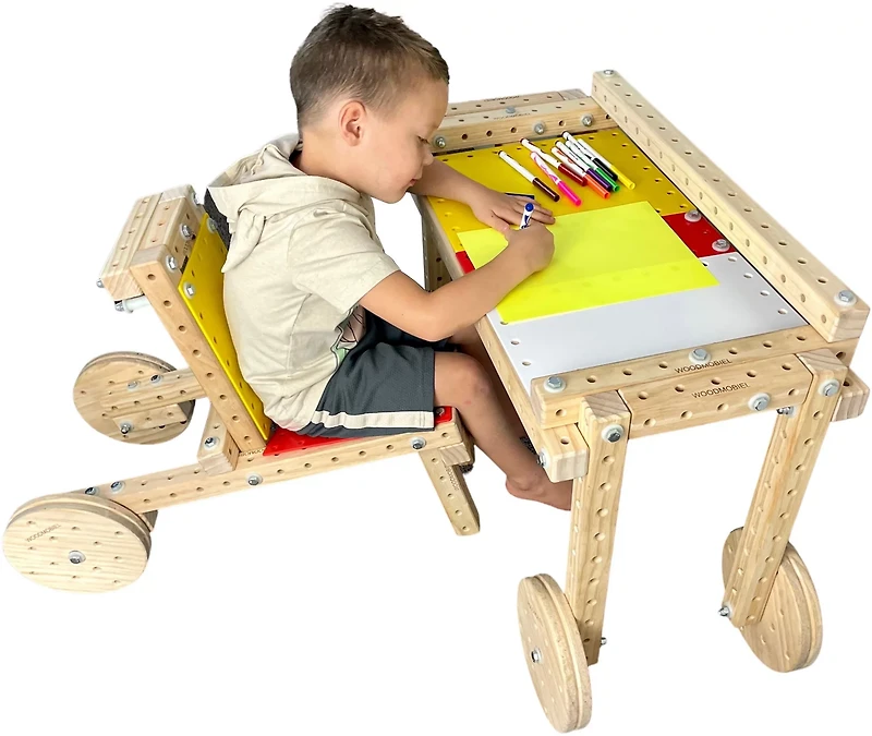 Funphix Woodmobiel Modular Construction STEM Toy