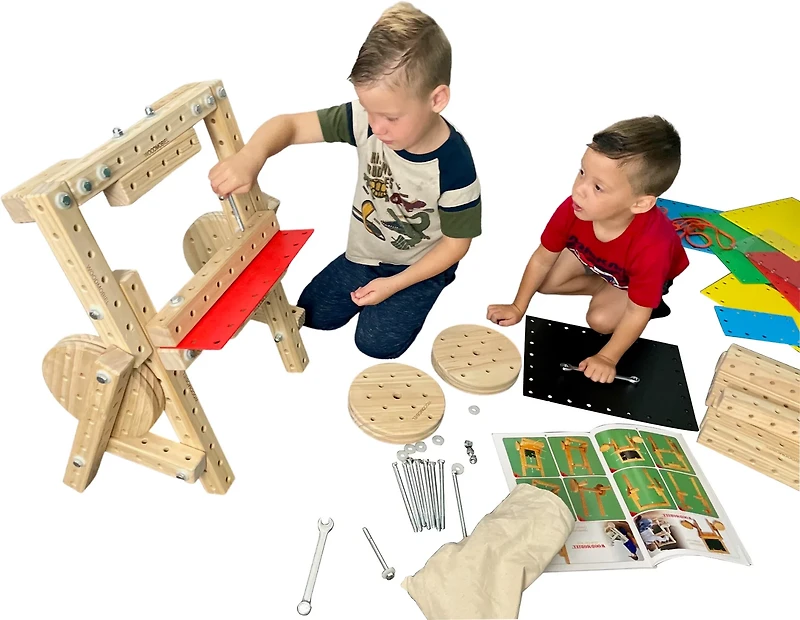 Funphix Woodmobiel Modular Construction STEM Toy