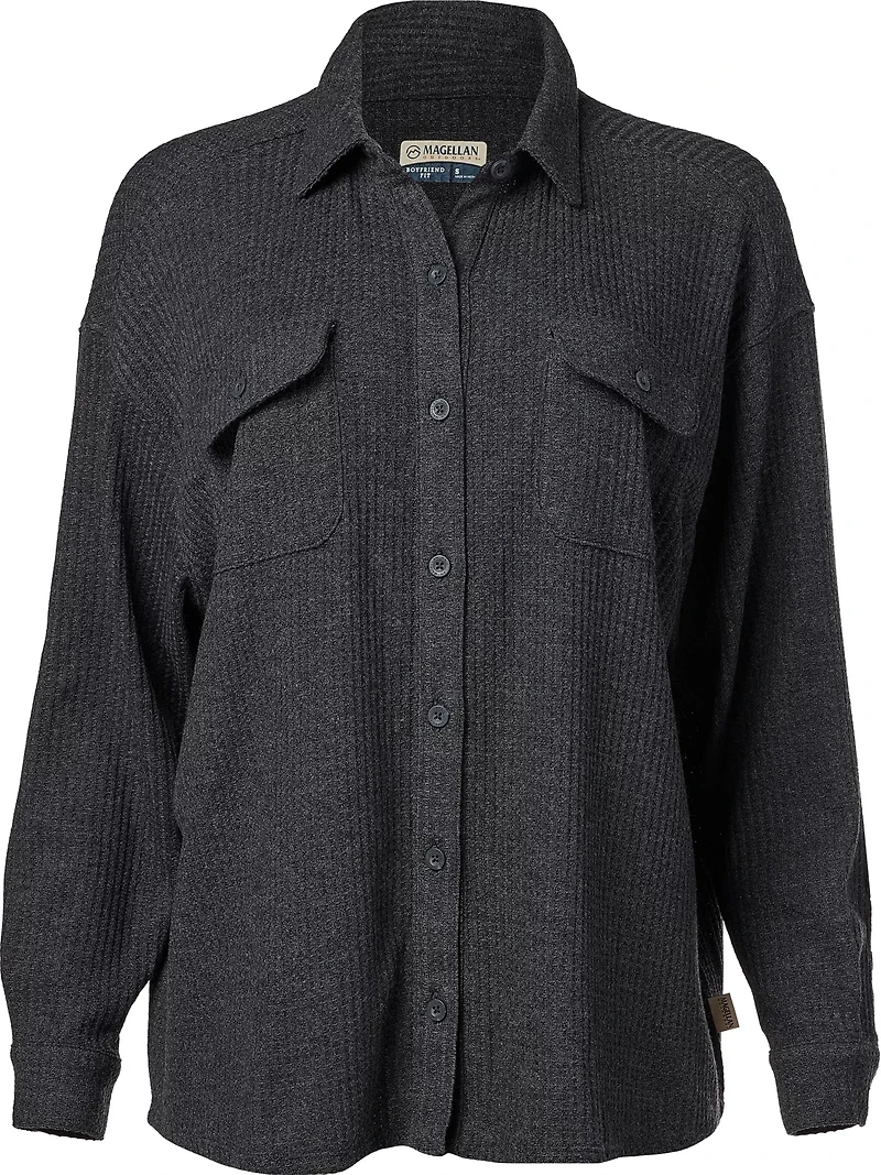 Magellan Outdoors Women's Happy Camper Waffle Shirt Jacket