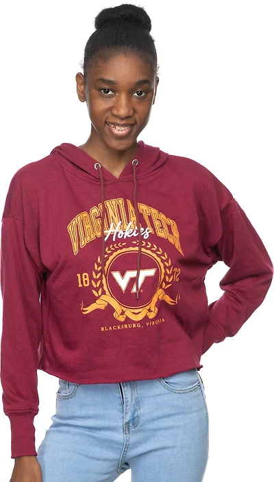 ZooZatz Women's Virginia Tech Crop French Terry Hoodie