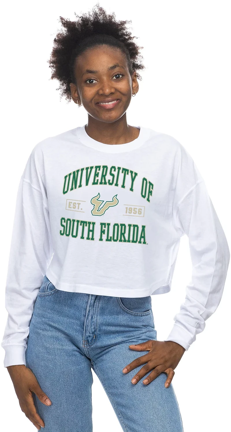 ZooZatz Women's University of South Florida Crop Long Sleeve T-shirt