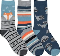 Magellan Outdoors Boys' Raccoon Fashion Crew Socks 3-Pack