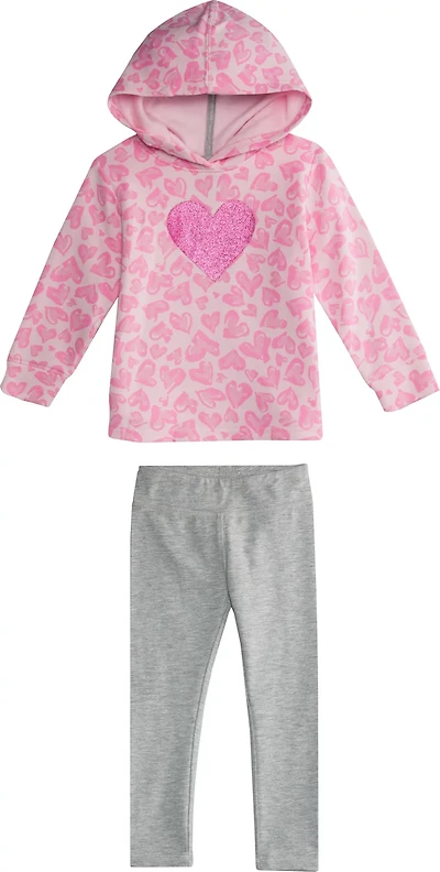 BCG Toddler Girls' Cheetah Fleece Hoodie and Leggings Set