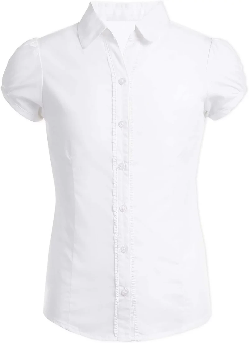Nautica Girls' Y Neck Plus Blouse