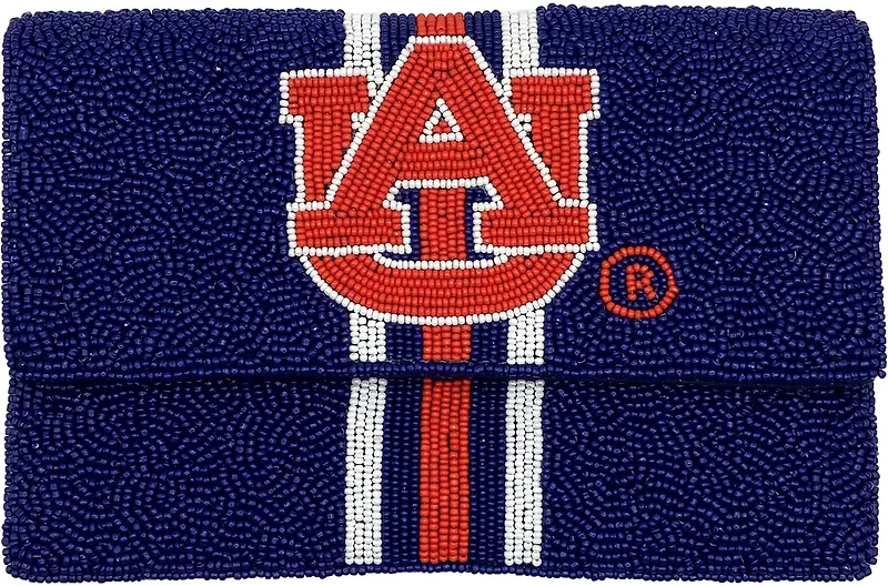 La Chic Auburn University Mini Beaded Clutch with Chain