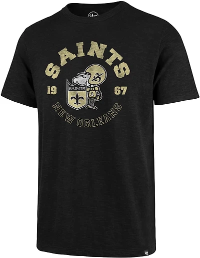 '47 Men's New Orleans Saints Vintage Top Off Scrum Short Sleeve Shirt