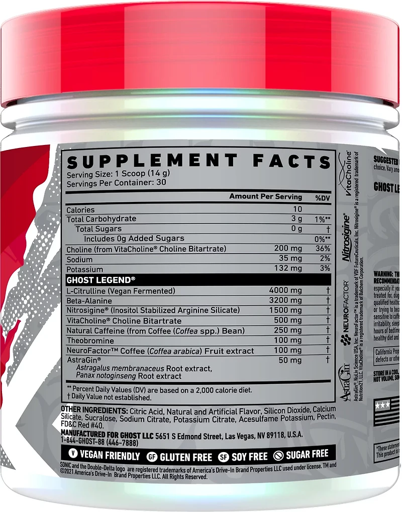 GHOST LEGEND V3 Blue Raspberry Pre-Workout Supplement