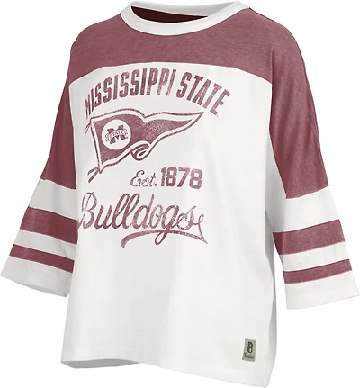Three Square Women's Mississippi State University Vintage Wash High Five Oversized T-shirt