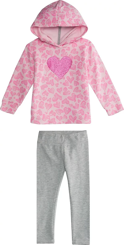BCG Toddler Girls' Cheetah Fleece Hoodie and Leggings Set