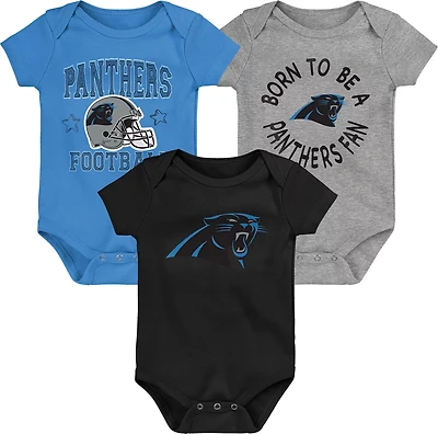 Outerstuff Infants' Carolina Panthers Born to Be 3-Piece Creeper Onesie Set