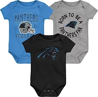 Outerstuff Infants' Carolina Panthers Born to Be 3-Piece Creeper Onesie Set