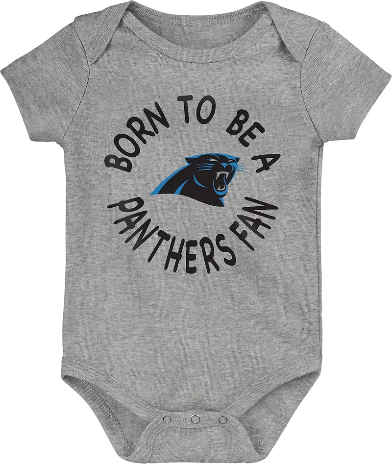 Outerstuff Infants' Carolina Panthers Born to Be 3-Piece Creeper Onesie Set