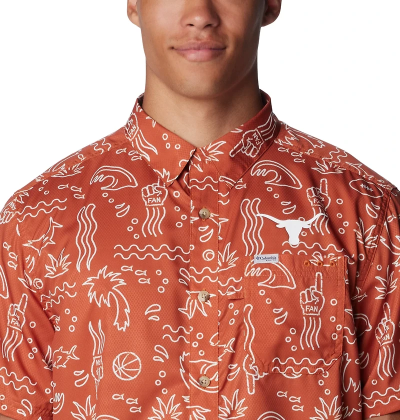 Columbia Sportswear Men's University of Texas Super Slack Tide Fish Fan Button Down Shirt