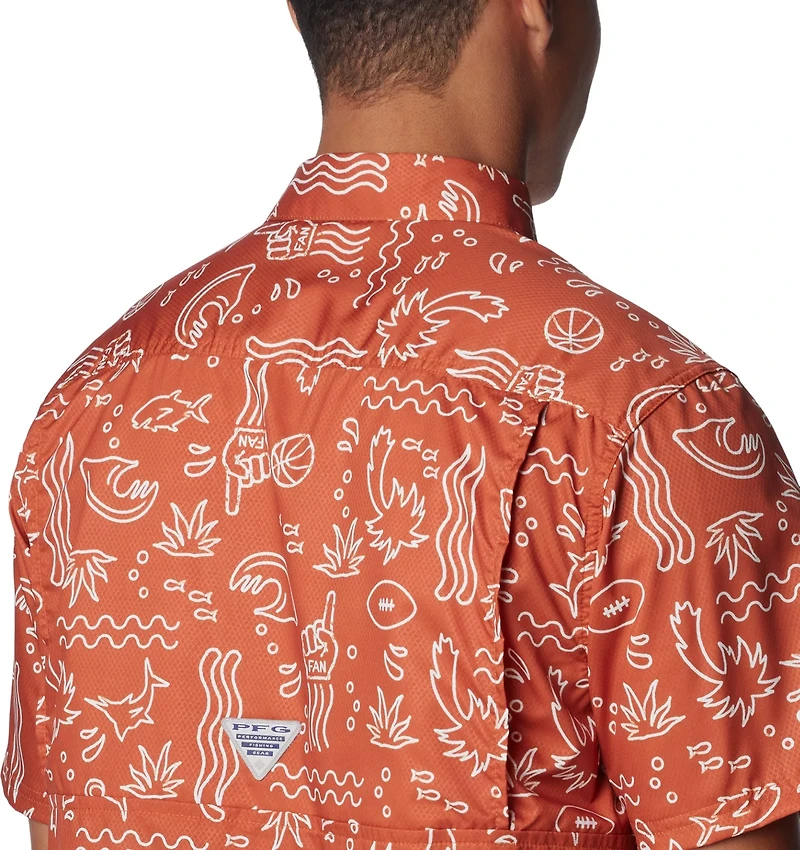 Columbia Sportswear Men's University of Texas Super Slack Tide Fish Fan Button Down Shirt