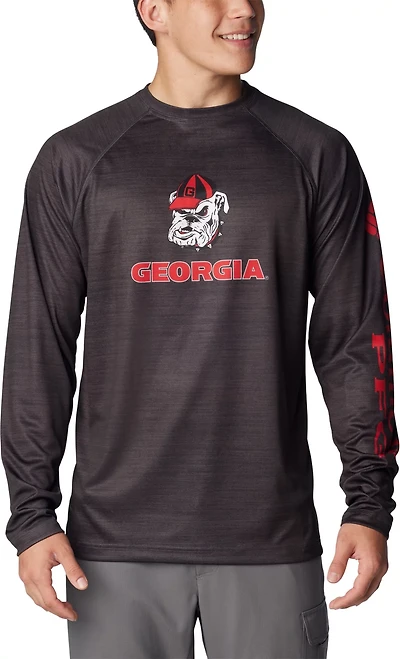 Columbia Sportswear Men's University of Georgia PFG Terminal Tackle Heather Long Sleeve Shirt