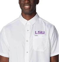 Columbia Sportswear Men's Louisiana State University PFG Slack Tide Camp Button Down Shirt