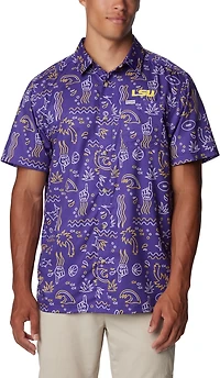 Columbia Sportswear Men's Louisiana State University Super Slack Tide Fish Fan Button Down Shirt