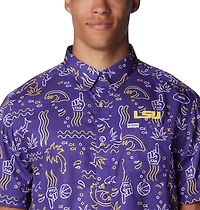Columbia Sportswear Men's Louisiana State University Super Slack Tide Fish Fan Button Down Shirt