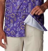 Columbia Sportswear Men's Louisiana State University Super Slack Tide Fish Fan Button Down Shirt