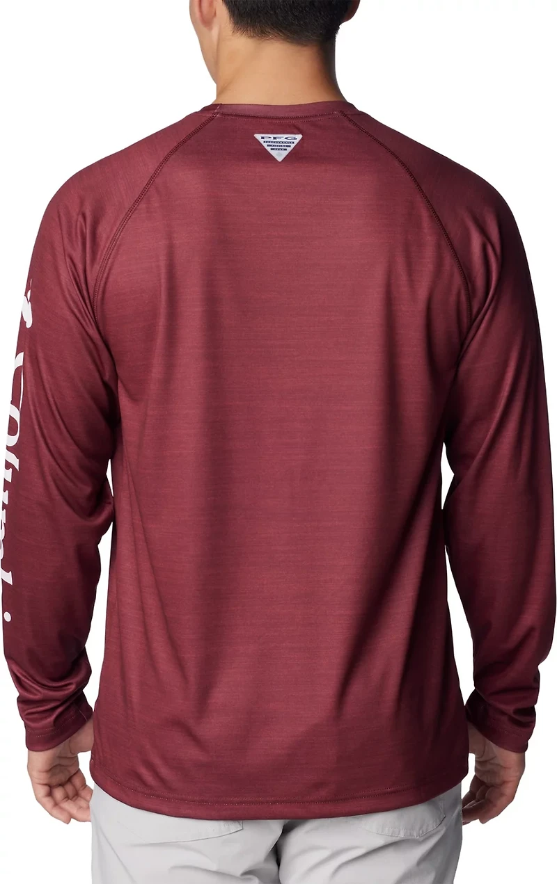 Columbia Sportswear Men's Texas A&M University PFG Terminal Tackle Heather Long Sleeve Shirt