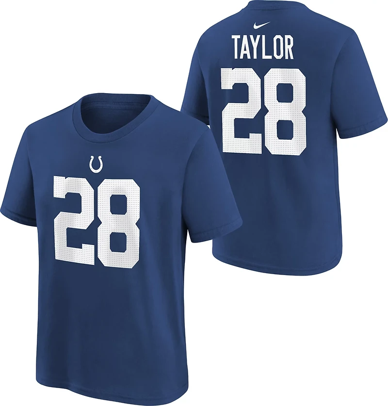 Nike Boys' 4-7 Indianapolis Colts Johnathan Taylor 28 Fuse N&N T-shirt