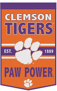 WinCraft Clemson University 24 in x 38 in Wool Banner