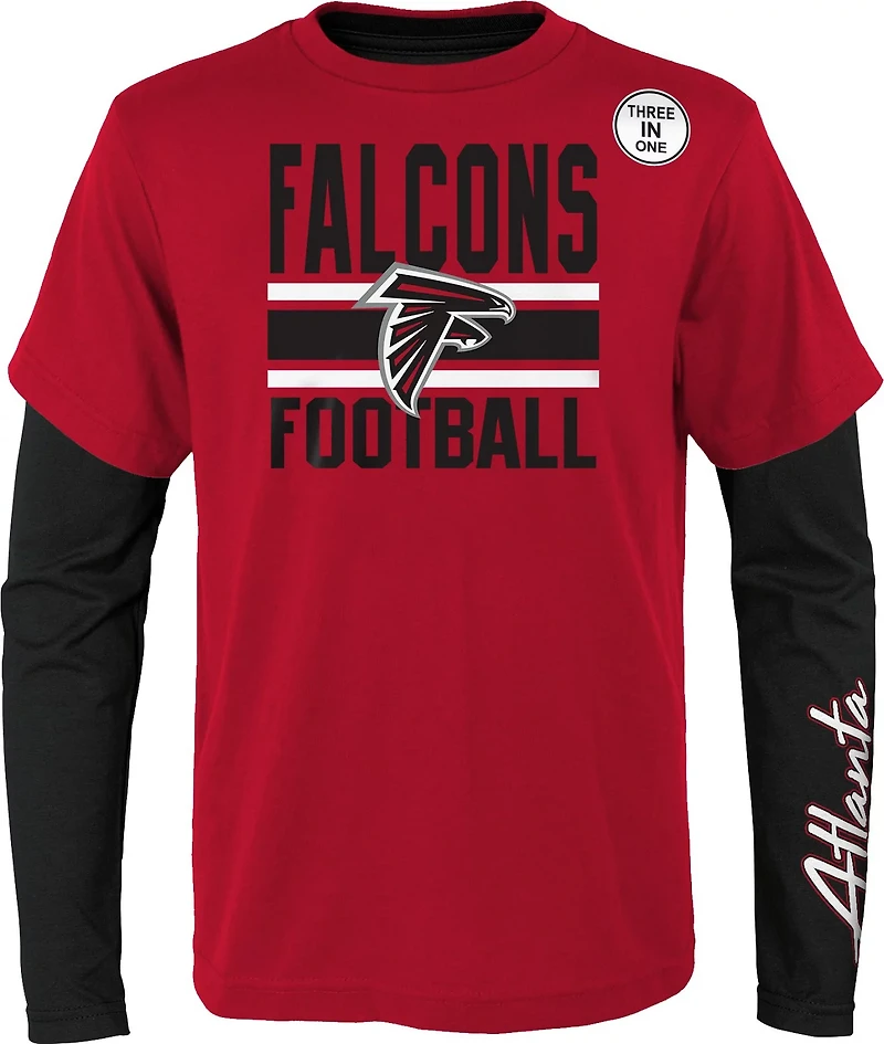 Outerstuff Boys' 8-20 Atlanta Falcons Fan Fave 3-in-1 Combo T-shirt