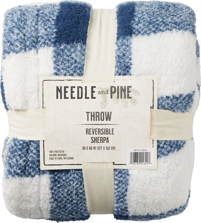Needle & Pine Buffalo Checks 210 GSM Printed Sherpa Throw Blanket